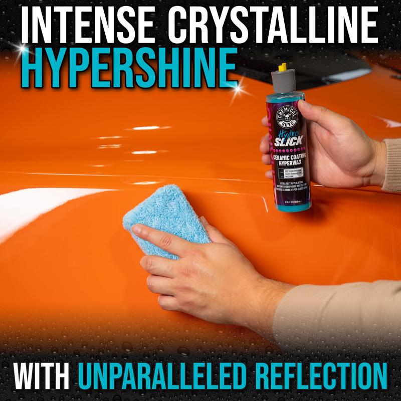 CHEMICAL GUYS HydroSlick Ceramic Coating Kit – HyperWax Formula for Deep Gloss, Hydrophobic Protection, and Long-Lasting Shine | Easy DIY Ceramic Coating for Cars, Trucks & SUVs | Replaces Car Wax | Long Lasting Protection