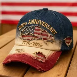 National Day Flag Cap Anniversary Hat Distressed