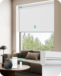 Allesin Motorized Roller Blinds with Remote Control for Windows, Blackout Automatic Smart Shades,Dry Battery Powered Electric Blind