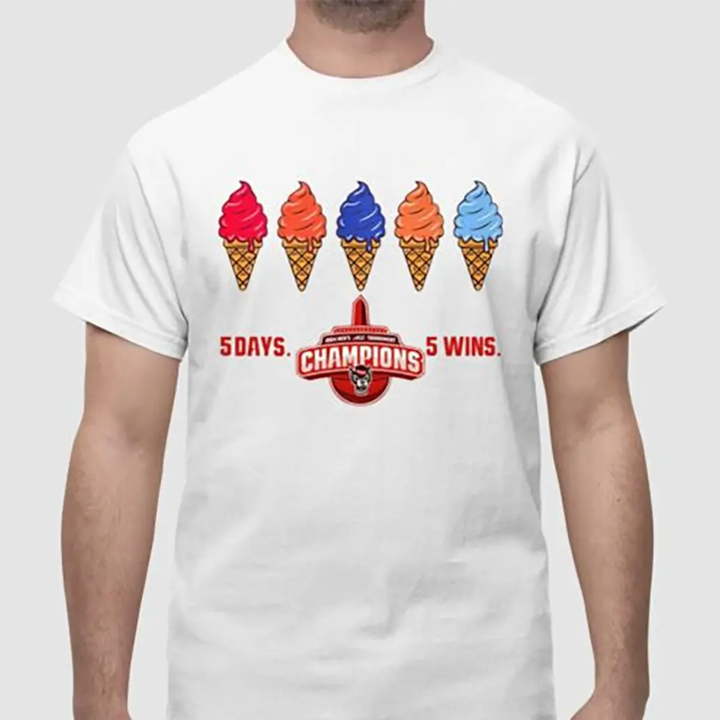 NC State Wolfpack 5 Days 5 Wins T-shirt Acc Men's Basketball Shirt Gift For NC State Wolfpack Fans Shirt Gifts ACC Championship