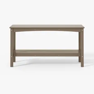 Malibu 55" Outdoor Patio HDPE Adirondack 2-Tier Shelf Console Table