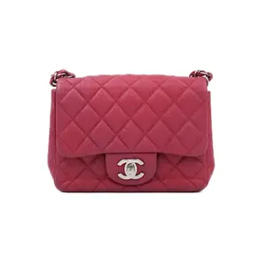 Pre-owned CHANEL Caviar Crossbody Bags Classic Flap Square Mini Pink JM R070
