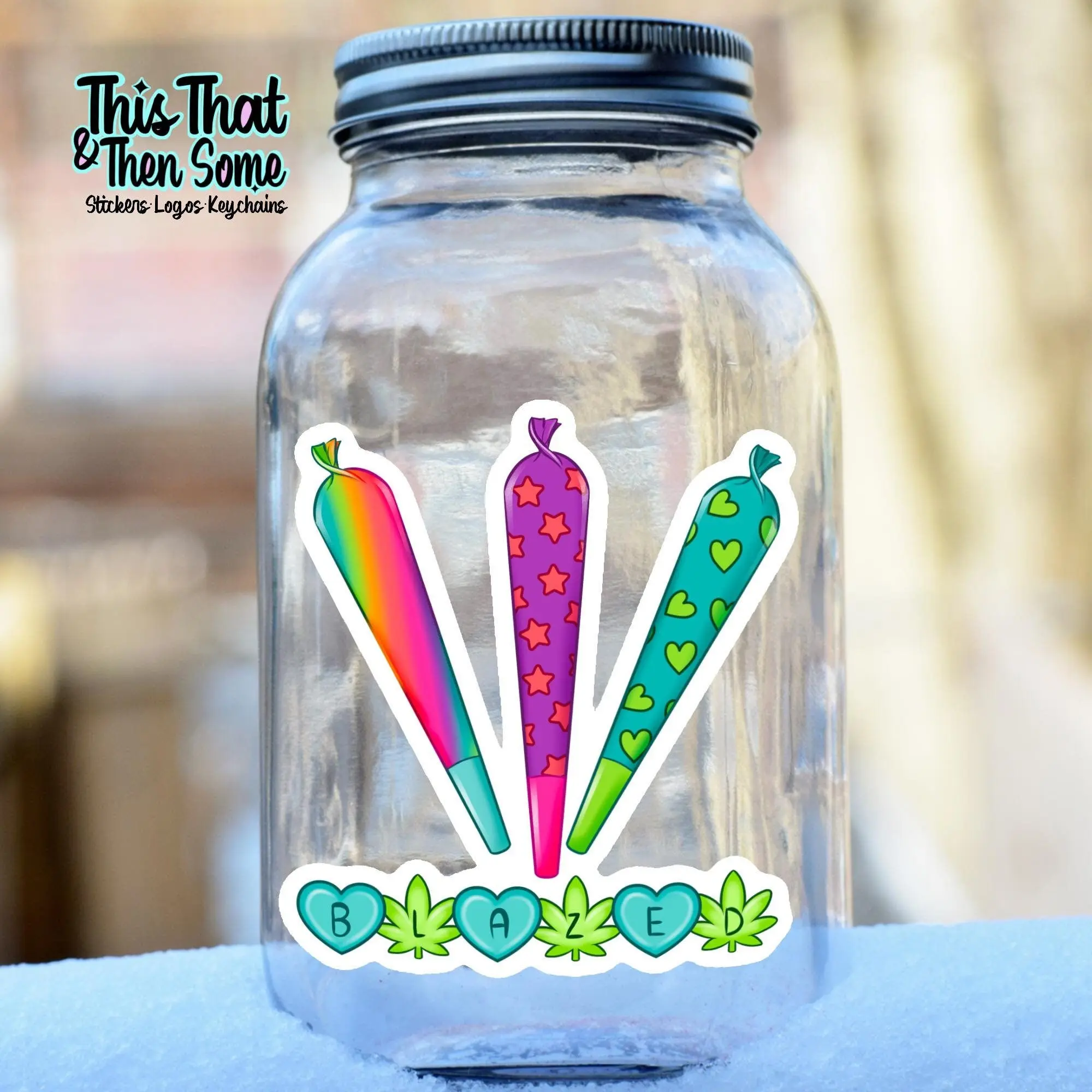 Holo Girly Joint Stoner Sticker, Cute Stoner Decal, Gifts for Stoners
