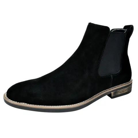 BRUNO MARC Men's Classic Chelsea Boots - Premium Suede Upper, Soft Round Toe, Elastic Band, EVA, Flexible TPR Sole, Breathable Surface, Ankle Height, All-Season Footwear, Walk-Flexible Walking Shoes, Pairs with Flannel/Blazer,outdoorfun