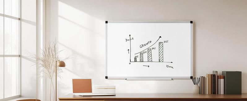 Magnetic Dry Erase Board 36 x 24 Inches White Board with Accessories, Includes Dry Eraser, Marker Tray & Fixing Kits