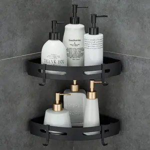 Adhesive Corner Shelf Bathroom Shower  Organizer for Kitchen Toilet No Drilling 2-Tier Bathroom Corner Shelves Shower Caddies