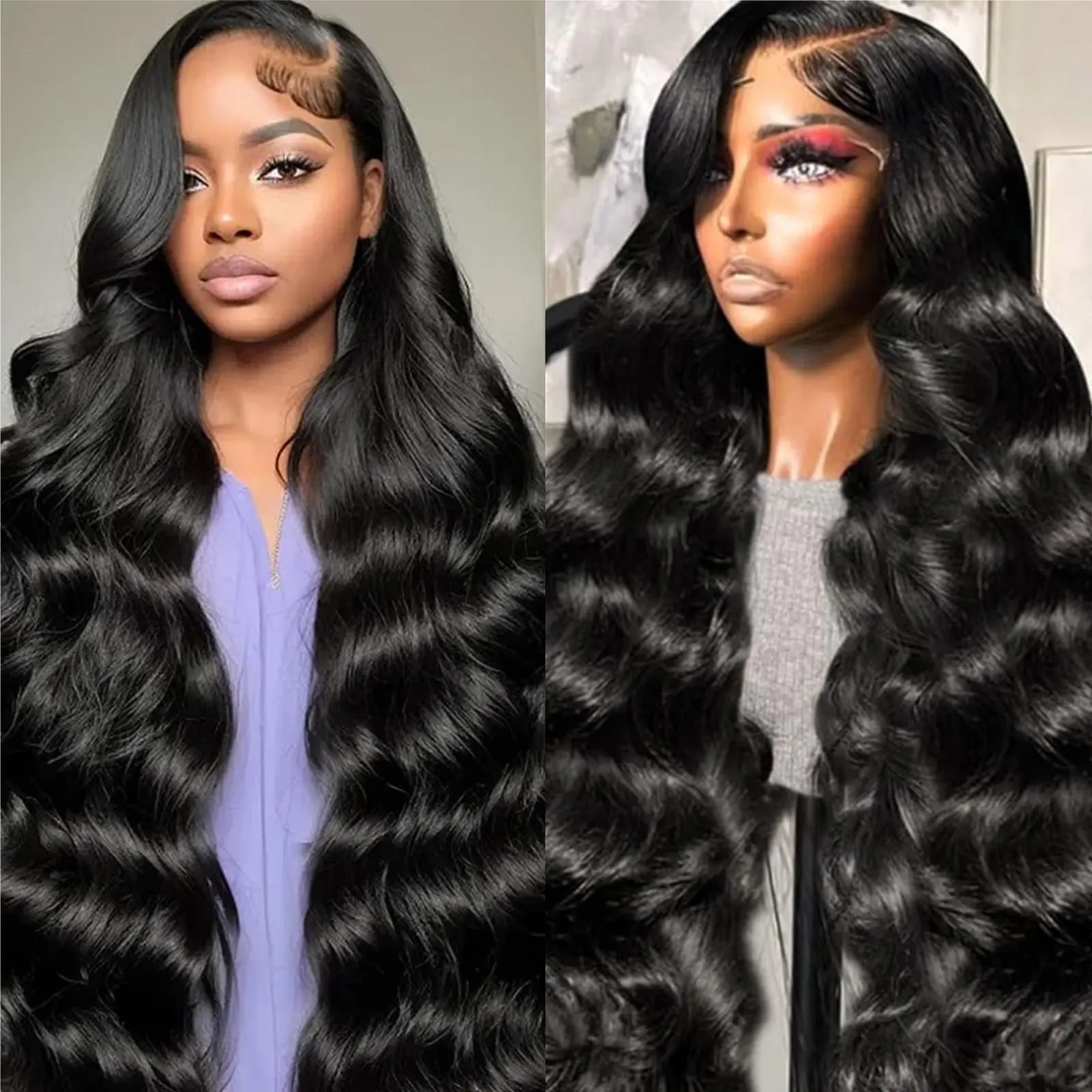 Nervoss Hair 30in 13x6 Lace Front Wigs Human Hair Pre Plucked Body Wave Hd Transparent Lace Frontal Wigs Human Hair for Women 180% Density Frontal Glueless Wigs Human Hair with Baby Hair for Women Nature Color TikTokShopBlackFriday