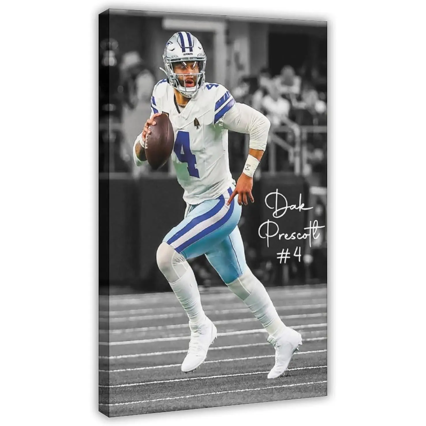 Dak Prescott Athlete High-Detail Inkjet Canvas Poster - Framed/Unframed Sports Artwork with Player Image, Decorative Home Decor Wall Print for Living Room, Bedroom