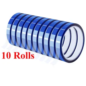 10 Rolls Heat Tape for Sublimation, Sublimation Heat Resistant Tape, 10mm × 30m (98ft) Heat Transfer Tape Sublimation Heat Tape for Press Electronic Soldering Insulation, No Residue