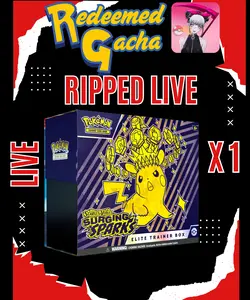 1x Pokémon TCG Surging Sparks Elite Trainer Box - Ripped LIVE