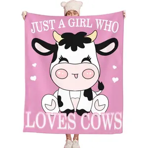 Cow Print Blanket Cow Gifts for Girls Teens Cow Stuff Lovers Gifts Pink Cow Fleece Blankets for Girls Women
