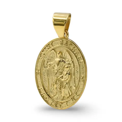 Saint Raphael Pendant -  Divine Protection & Love Symbol Spiritual Accessory Symbolic Charm Religious Jewelry