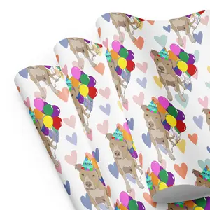 Tan Pitfall Birthday Color Hearts Background Wrapping Paper Sheets