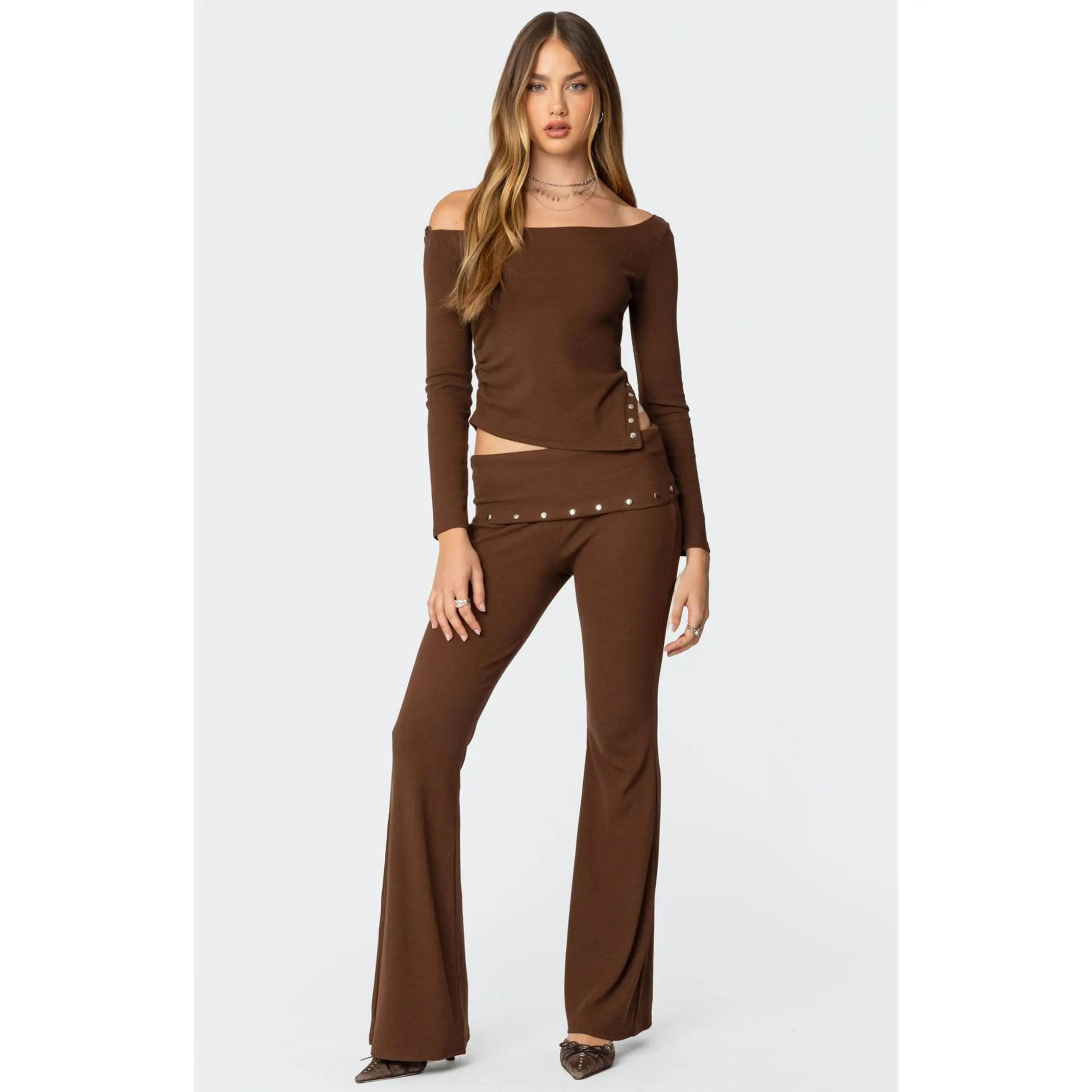 Edikted Women's Aries Studded Fold Over Leggings