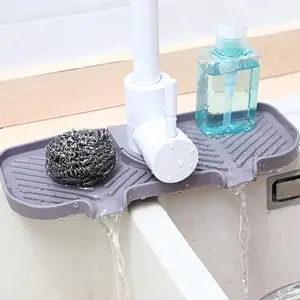 1pc Silicone Splash Mat for Kitchen Sink, Durable Anti-Splash Pad for Faucet Drainage, Easy Clean Mat for Bathroom Use