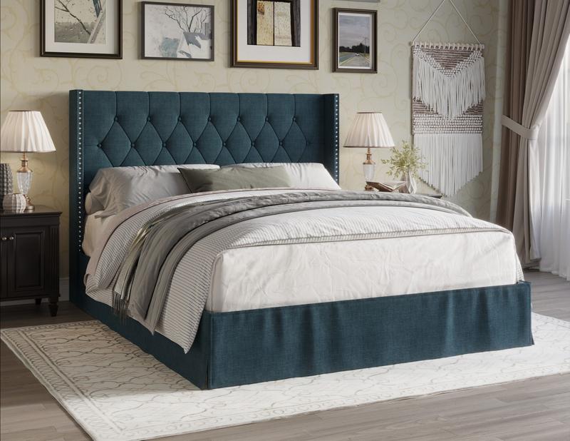 Favorer Billy Tufted Upholstered Platform Bed - Wingback or Non-Wingback, Available in Multiple Sizes, Classic Design