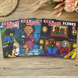 3-piece adult dark coloring book set: high-quality thickened edition, a humorous crime scene trilogy, relieves stress while enjoying creative fun, suitable for adults.