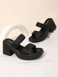 Women's Summer Waterproof Platform Sandals, Fashionable High Heel Slippers, Casual PU Leather Shoes, Medium Width, Less Than Ankle Height, PU Leather Slides