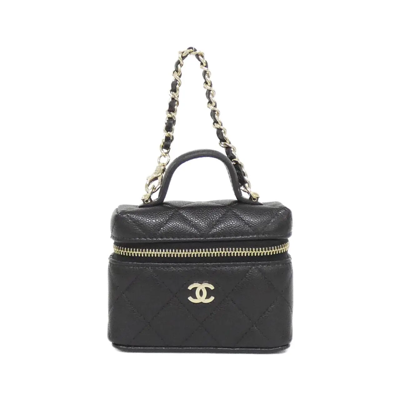 Pre-owned CHANEL Calfskin Small Leather Goods Timeless Classic Bag Charm Key Holder