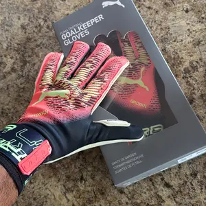 PUMA Mens Ultra Grip 1 Hybrid Goalkeeper Gloves - Orange - TikTok Shop