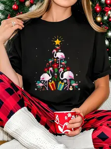 Flamingo Christmas Tree T-Shirt