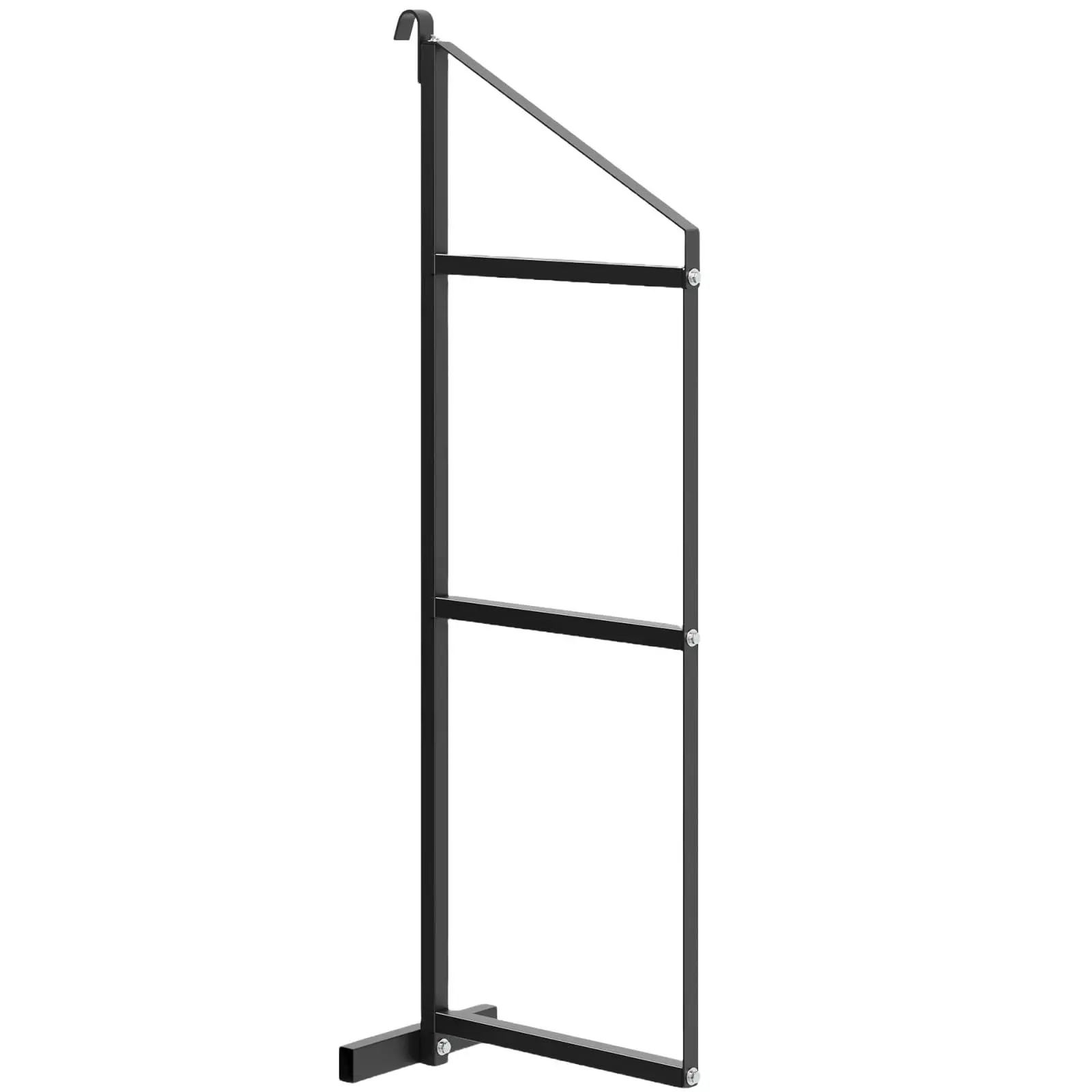 1 Pack Shipping Container Shelving Bracket, 3-Tier Adjustable Black Power Coated Steel Brackets, 22"x60", 1100LBS Hanging Type Cargo Containers Storage Rack for Heavy Tools/Equipment