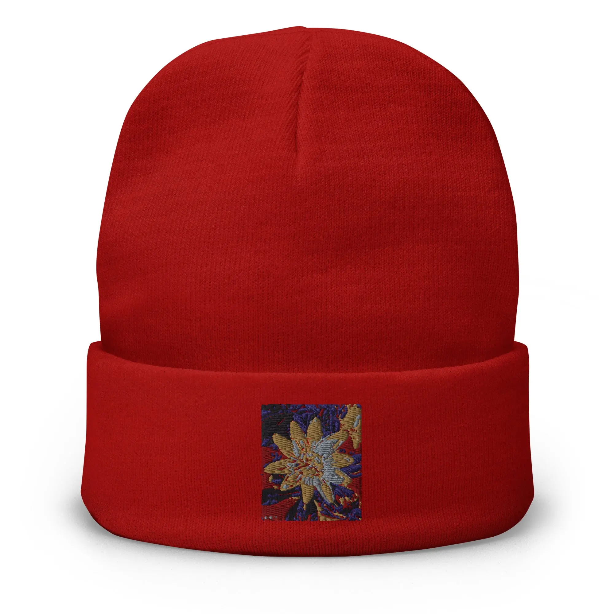 Embroidered Beanie - Passion Flower