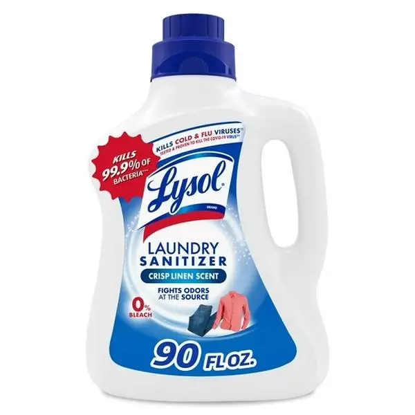 Laundry Sanitizer Additive, Sanitizing Liquid for Clothes and Linens, Crisp Linen, 90 fl oz