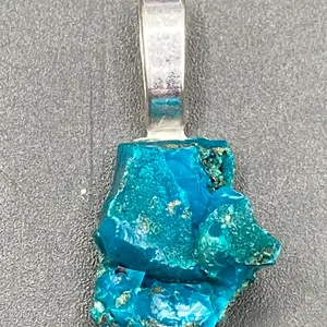 Chrysocolla crystal pendant