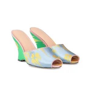 Metallic Gold Foil Satin Wedge