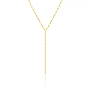 TEWIKY 14K Gold-Plated Lip Y-Chain Necklace Perfect for Valentine's Day Unique Design Versatile Stylish Gift
