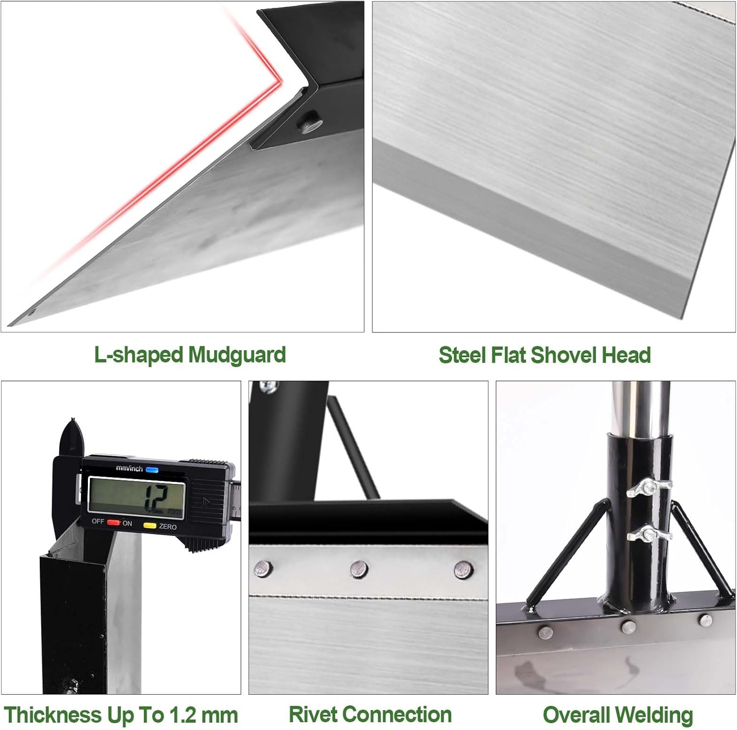 Multifunctional Heavy Duty Garden Cleaning Shovel with Adjustable 59" Handle – Steel Scraper Tool for Weeding, Digging & Ice Removal