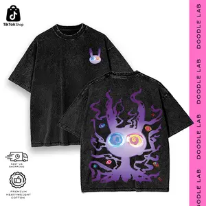 The Amazing Digital Circus Jax & Hoodie • Graphic Tees Streetwear • Vintage Oversized Acid Wash • Trendy Indie Animation Merch • Heavyweight Comfort Cotton