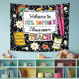 Custom Classroom Tapestry, Custom Composition Notebook Welcome To Classroom Tapestries, Classroom Banner,Back To School,First Day of School