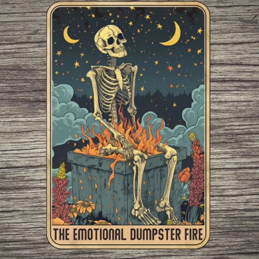 Funny Dumpster Fire Sticker /Stickers for Adults/Dark Humor/Water Bottle/Vinyl/Waterproof Decor Decorative