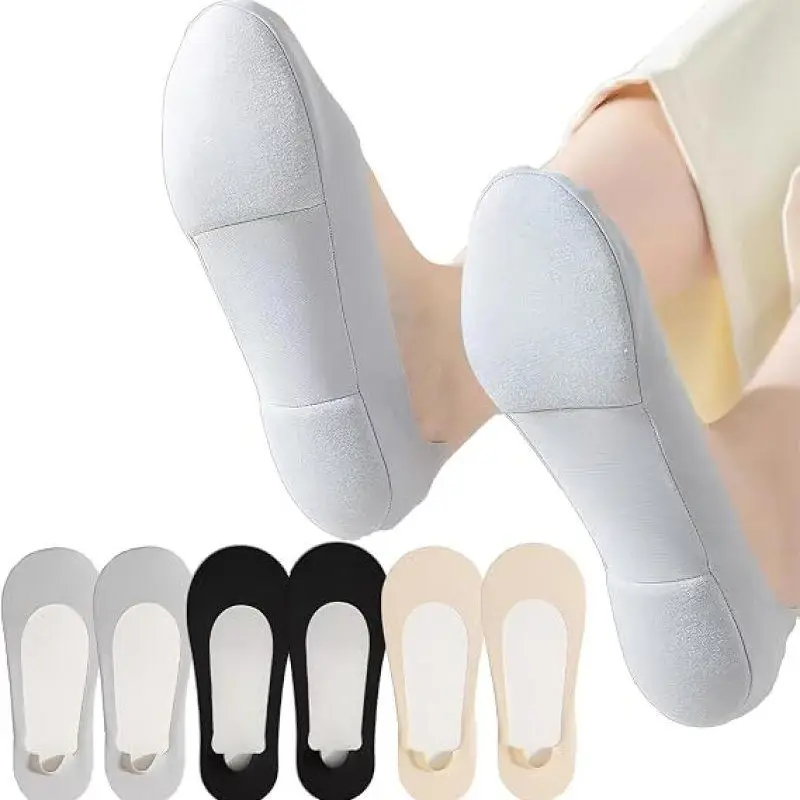 3/6 Pairs Women's No-Show Cotton Socks – Non-Slip, Low-Cut Liners for Flats & Sneakers, Breathable Invisible Socks for Spring & Summer