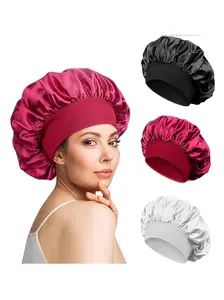 3 Pcs Silk Sleep Caps for Women Long Hair & Curls, Satin Fabric Nightcap for All Seasons, Perfect Christmas Gift for Ladies, Sleeping Cap, Hair Care Cap