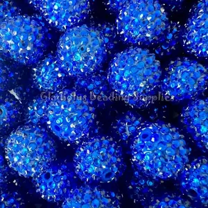 20mm Navy blue Acrylic Rhinestone Beads - Blue Color