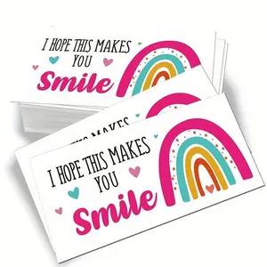 50-Pack "Hope This Makes You Smile" Mini Thank You Cards - Rainbow Design for Small Business Appreciation, Positive Message Card, Greeting Card