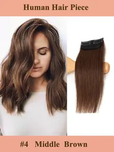 One Piece Human Hair Clip-In Extensions, 4-8 Inch 10-30cm One-Piece Cardigan Hair Hairpiece, Dye-Infused Highlight effect