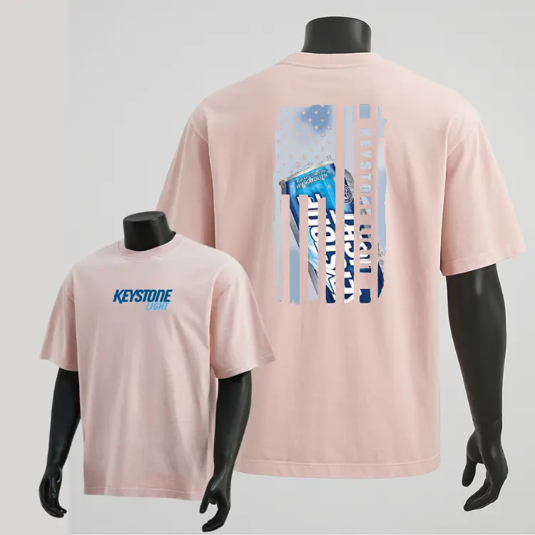 Keystone Light American Flag Graphic Tee - Vintage Style Beer Apparel - Unisex Comfortable Fit