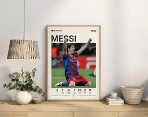Lionel Messi Poster, FC Print, Messi Fan Gift, Soccer Gifts, Football Player Poster, Soccer Wall Art, Sports Bedroom Print ver 1