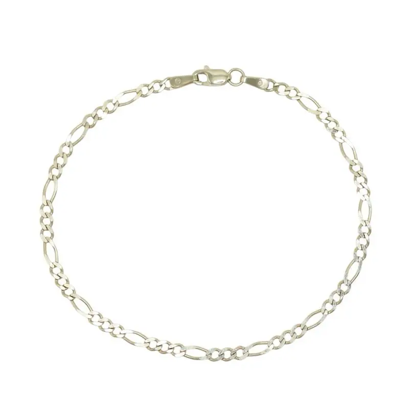 14KT Gold Figaro Bracelet 2.7MM - Solid Bracelet, Size 7, Unisex