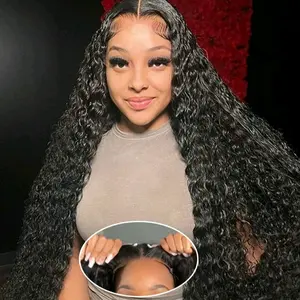 Charla V 24 Inch Wear and Go Glueless Wigs Human Hair Pre Plucked Pre Cut 180% Density 5x5 HD Lace Closure Wigs Human Hair Water Wave Lace Front Wigs Wet And Wavy Human Hair Wigs For Beginners