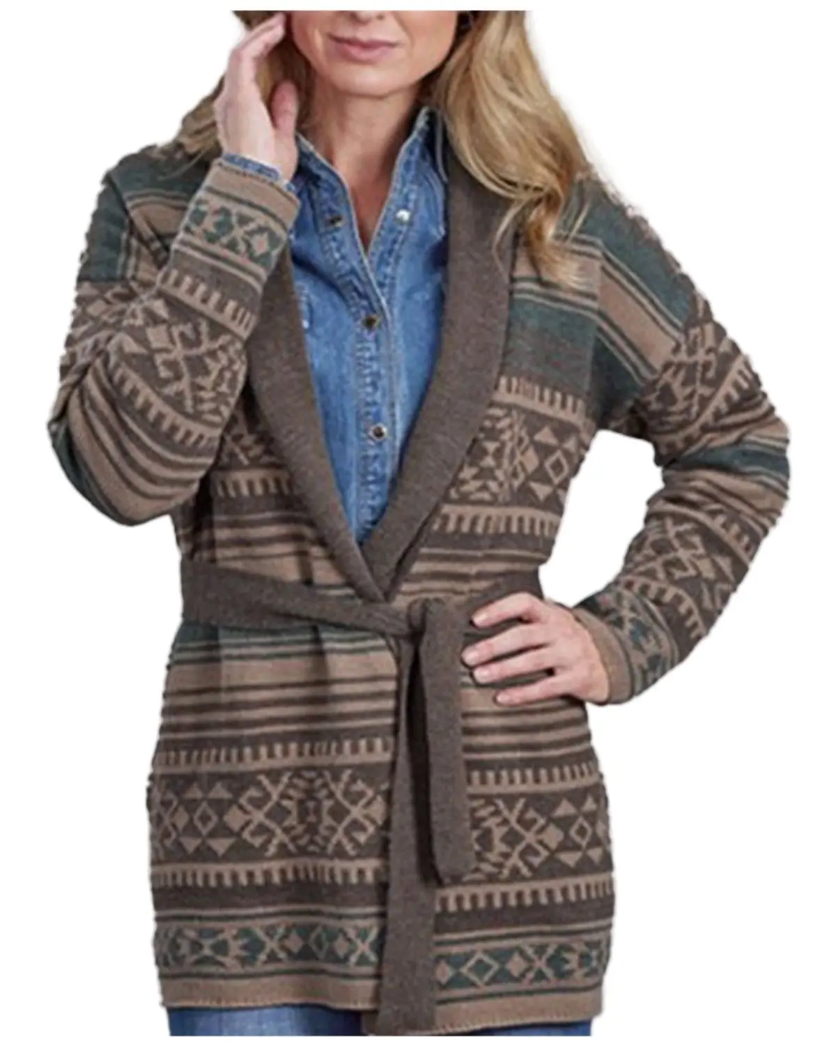 Stetson Women's Women'S Southwestern Print Cardigan - 11-027-0539-6061 Br