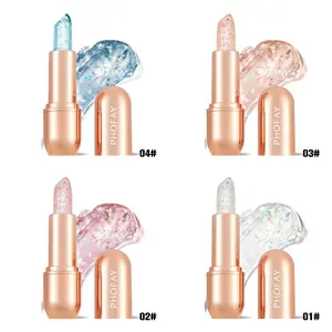 PHOFAY Moisturizing Jelly Warm Lipstick 3.4g Non-sticky Formula for Charming Lips Available Moisturizing and Temperature-sensitive Color Change