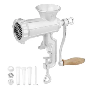 【Summervibes】VEVOR Manual Meat Grinder,  Heavy Duty Cast Iron Hand Meat Grinder with Steel Table Clamp, Meat Mincer Sausage Maker with 1 Cutting Blade, 2 Cutting Plates, 3 Sausage Tubes for Beef Pepper Mushroom