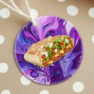 Christmas Ornaments Crunch Wrap Supreme Crunchwrap Print Gift For Friends Family Acrylic Birthday Holiday Circle New Year