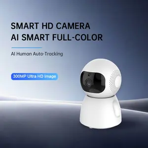 Smart Indoor WiFi Security Camera, Compatible with Alexa & Echo Show, Bluetooth-compatible Pairing, 2mp HD Night Vision, Motion Alerts, Cloud Storage