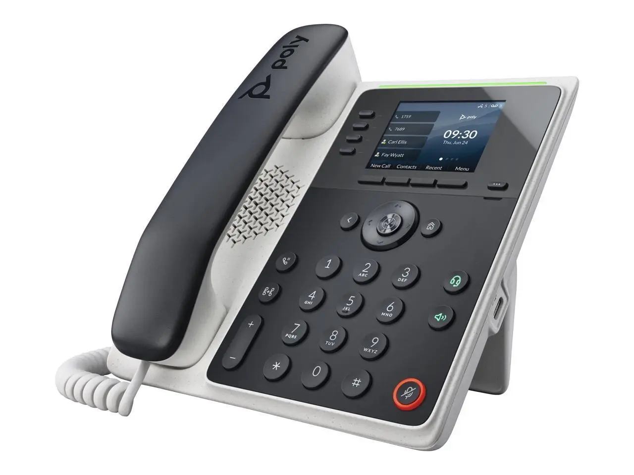 HP Poly Edge E220 IP Phone and PoE enabled, Desktop and Wall Mountable Phone - 2 x Network RJ-45 PoE Ports Model | 82M87AA